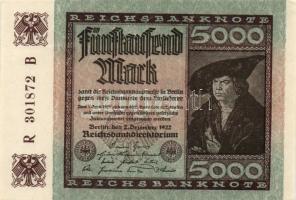 Német Birodalom / Weimari Köztársaság 1922. 5000M T:I-