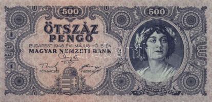 1945. 500P (2x) egymást követő sorszámmal T:II+