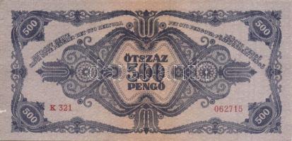 1945. 500P (2x) egymást követő sorszámmal T:II+