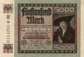 Német Birodalom / Weimari Köztársaság 1922. 5000M (3x) mindegyik különböző vízjellel T:I-