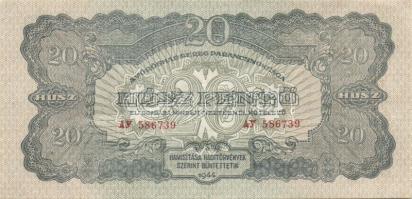 1944. 20P (4x) 2-2 egymásutáni sorszámmal T:I-/II+
