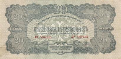 1944. 20P (4x) 2-2 egymásutáni sorszámmal T:I-/II+