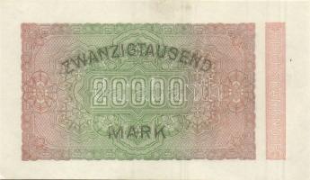 Német Birodalom / Weimari Köztársaság 1923. 20.000M (2x) egymás utáni sorszámmal, vízjel:hullámos vo...