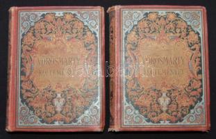 Vörösmarty Lyrai költeményei I.-II. kötet - Sajtó alá rendezte Gyulay Pál, Bp. 1884-1885, Méhner, Franklin társulat, Dúsan aranyozott kiadói egészvászon kötésben, aranyozott lapszélekkel (3 lap sérült, 1 hiány)