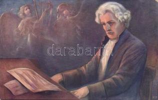 43 db RÉGI motívumlap, vegyes minőség; zeneszerzők / 43 old motive cards, mixed quality; musicians, ...