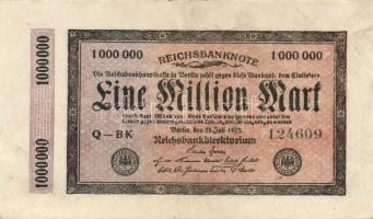 Német Birodalom / Weimari Köztársaság 1923. 1.000.000M T:III+