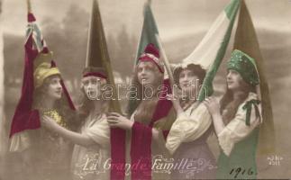 4 db francia hazafias képeslap 1914-1918