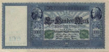 Német Birodalom / Császárság 1910. 100M zöld pecsét és sorozatszám T:II