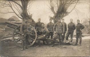 Military WWI Hungarian artillery unit group photo