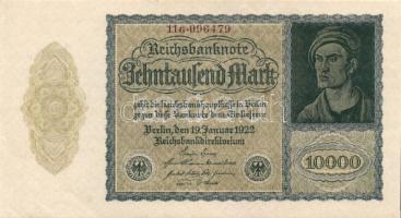 Német Birodalom / Weimari Köztársaság 1922. 10.000M 180x100mm T:I-