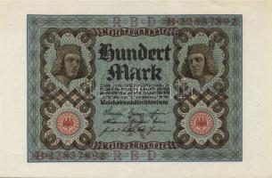 Német Birodalom / Weimari Köztársaság 1920. 100M nyolcjegyű sorszámokkal T:I