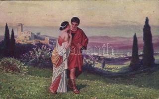 Szerelem - 10 db szerelmes párokat ábrázoló művészeti reprodukciós lap, közte néhány litho / 10 Art ...