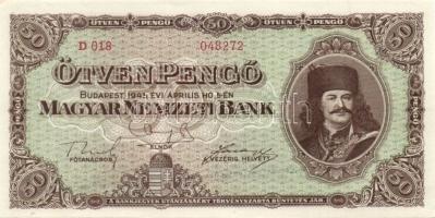 1932. 50P + 1941. 20P + 1945. 50P (ragacsos hátlap) T:I-,II