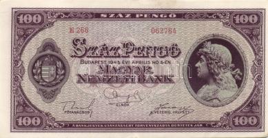 1945. 100P (2x) egymásutáni sorszámmal! T:I-