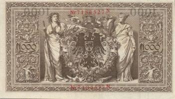 Német Birodalom/Császárság 1910. 1000M piros sorszámmal kétféle papíron (6x), zöld sorszámmal (1x) T...