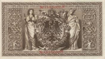 Német Birodalom/Császárság 1910. 1000M piros sorszámmal kétféle papíron (6x), zöld sorszámmal (1x) T...