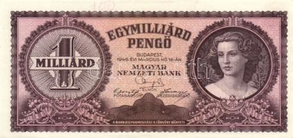 1946. 1.000.000.000P (2x) egymásutáni sorszámmal! T:I-