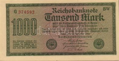 Német Birodalom/Weimari Köztársaság 1923. 1000M (5X) egyugrású és egymás utáni sorszámúak közte T:I,...