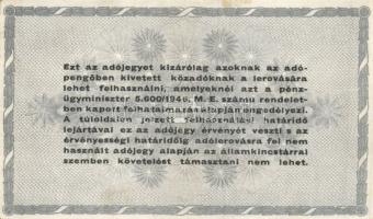1946. 10.000AP + 50.000Ap (2x) sorszám nélkül és sorszámozva + 100.000AP (2x) sorszám nélkül és sors...