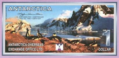 Antarctica 1999-2001. 1$, 2$, 5$, 10$ + 2001. 100$ "Specimen" T:I