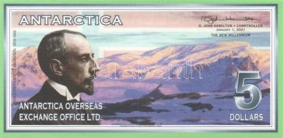 Antarctica 1999-2001. 1$, 2$, 5$, 10$ + 2001. 100$ "Specimen" T:I