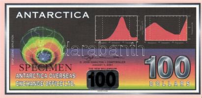 Antarctica 1999-2001. 1$, 2$, 5$, 10$ + 2001. 100$ "Specimen" T:I