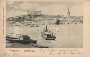 Pozsony with cruise boat