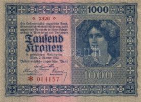 Osztrák-Magyar Bank 1922. 1000K (2x) T:I