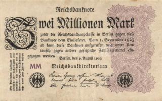 Német Birodalom / Weimari Köztársaság 1923. 2.000.000M T:III + 50.000.000M (2x) T:I