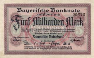 Német Birodalom/Weimari Köztársaság/Német Birodalmi Vasutak/Berlin 1923. 10.000.000M T:I- + Német Birodalom/Weimari Köztársaság/München/Bayerische Notenbank 1923. 1.000.000.000M + 5.000.000.000M T:II,III