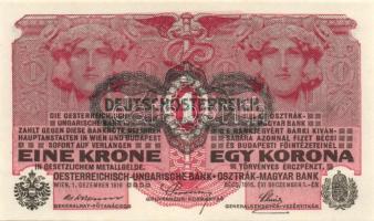 1916. 1K (2x) egyik "Deutschösterreich" felülnyomással T:I