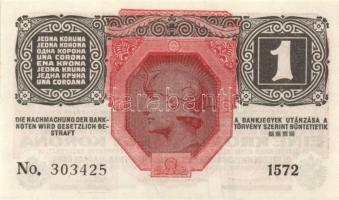1916. 1K (2x) egyik "Deutschösterreich" felülnyomással T:I
