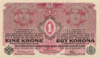 1916. 1K (2x) egyik "Deutschösterreich" felülnyomással T:I