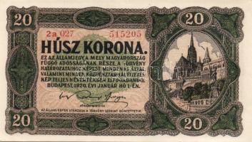 1920. 10K + 20K (3x) közte kis ugrású sorszámmal T:I,I-