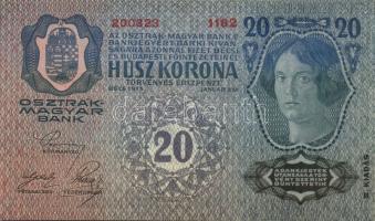 1913. 20K (5x) II.kiadás vízszintes piros "Deutschösterreich" felülbélyegzéssel egymás utá...