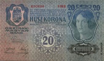 1913. 20K (5x) II.kiadás vízszintes piros "Deutschösterreich" felülbélyegzéssel egymás utá...