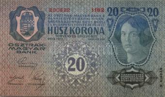 1913. 20K (5x) II.kiadás vízszintes piros "Deutschösterreich" felülbélyegzéssel egymás utá...