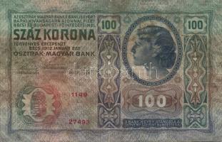 1914. 50K "Deutschösterreich" felülbélyegzéssel T:I + 1912. 100K T:III