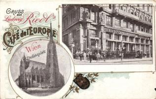 Bécs - 4 db régi osztrák lap, nagyrészt litho / 4 Vienna town-view, mostly litho cards