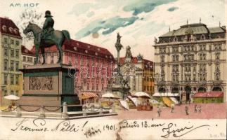 Bécs - 4 db régi osztrák lap, nagyrészt litho / 4 Vienna town-view, mostly litho cards