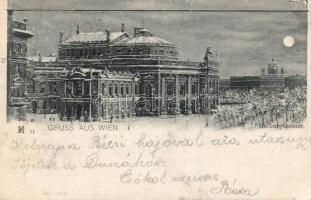 Bécs - 4 db régi osztrák lap, nagyrészt litho / 4 Vienna town-view, mostly litho cards