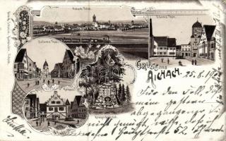 Lipcse, Aichach és Stuttgart - két litho és egy művészi igényű városképes lap