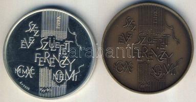 1990. "MÉE - 100 éve született Ferenczy Noémi" Ag + Br emlékérem pár T:PP,1
