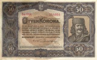 1920. 50K (foltos) + 100K (2x) eltérő színű sorszámozás! T:vegyes