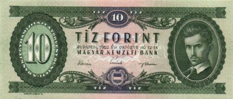 1962. 10Ft (3x) egymásutáni sorszámmal! T:I