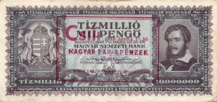 1945-46. 1.000.000P (2x) + 10.000.000P + 1.000.000MP + 10.000.000MP (2x) mindegyik "Csili 1975....