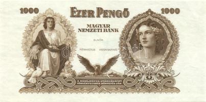 1942. 1000P Horváth E. terve, dátum nélkül, hivatalos utánnyomat, csak 600db! RR!!