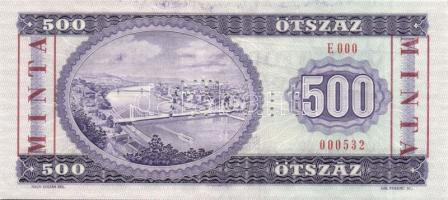 1975. 500Ft "MINTA" perforációval és felülnyomással "E 000" sorozatszámmal T:I