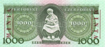 1993. 1000Ft "MINTA" perforációval és felülnyomással "D 00000279" sorozatszámmal...