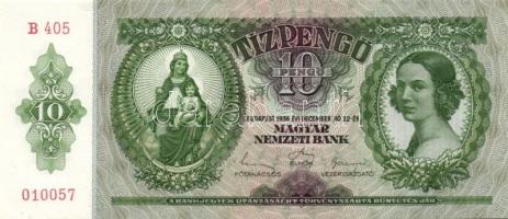 1936. 10P (5x) egymásutáni sorszámmal T:I